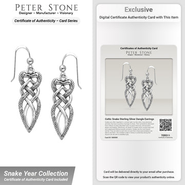 Celtic Snake Sterling Silver Dangle Earrings TER511